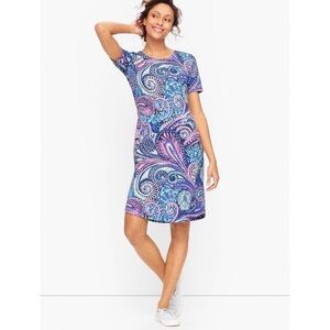 Talbots Ladder Back Confetti Paisley Knee Length Cotton Dress SP